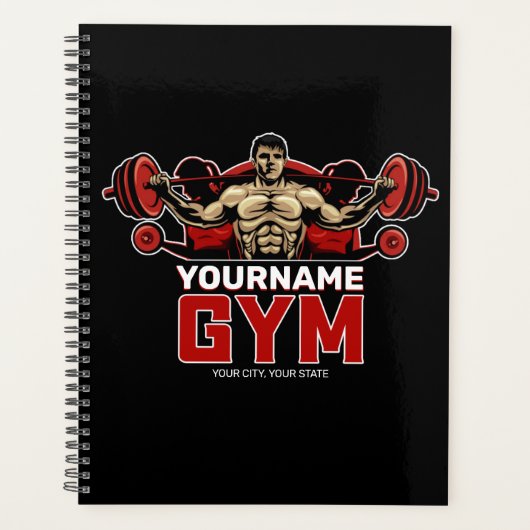 Aangepaste naam Fitness Home GYM Weight Lifting Planner (Voorkant)