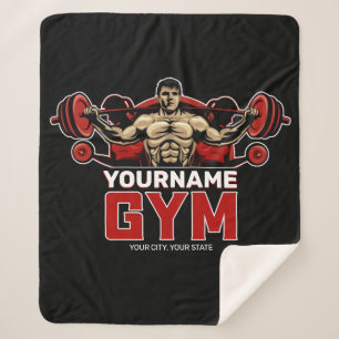 Aangepaste naam Fitness Home GYM Weight Lifting Sherpa Deken