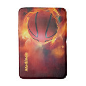 Aangepaste naam Flaming Basketball Badmat (Voorkant Verticaal)