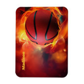 Aangepaste naam Flaming Basketball Magneet (Verticaal)