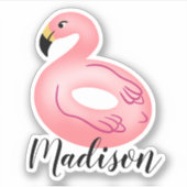 Aangepaste naam Flamingo Pool Float Sticker (Voorkant)