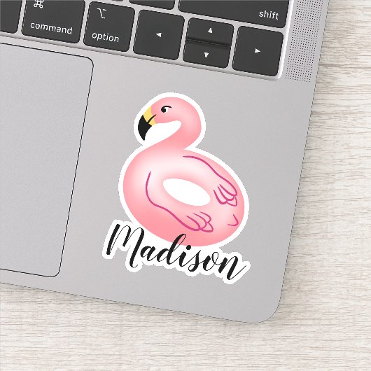 Aangepaste naam Flamingo Pool Float Sticker (Detail)
