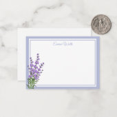 Aangepaste naam Flat Note Card-Lavender Notitiekaartje (Voorkant / Achterkant in situ)
