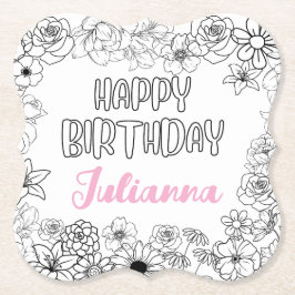 Aangepaste Naam Floral Onderzetter