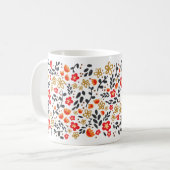 Aangepaste naam  Floral Red Colorful Girly Mok (Voorkant links)