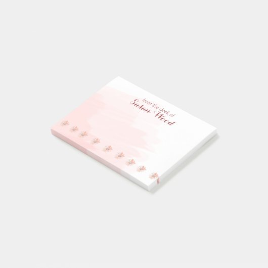 Aangepaste naam Floral Waterverf Post-it® notes (Schuin)