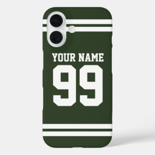 Aangepaste naam football jersey nummer atletic str iPhone 16 hoesje