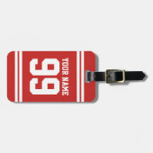 Aangepaste naam football jersey nummer atletisch r bagagelabel (Voorkant horizontaal)