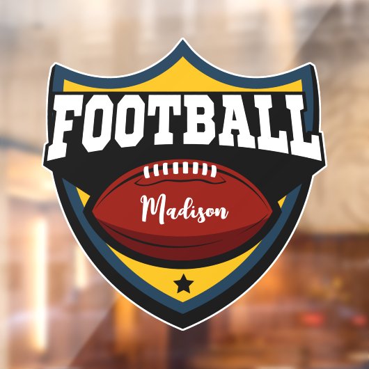 Aangepaste naam Football Logo Raamsticker (Vel 2)