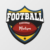 Aangepaste naam Football Logo Raamsticker (Vel)