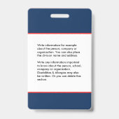 Aangepaste naam foto bar code schoolpersoneel   badge (Achterkant)