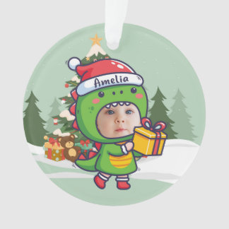 Aangepaste naam + foto bericht me-Kerstornament Ornament