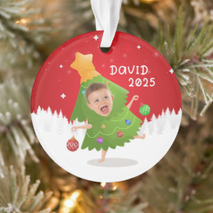 Aangepaste naam + foto bericht me -Kerstversiering Ornament