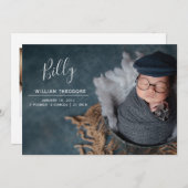 Aangepaste naam Foto Collage Baby Boy Newborn Birt Aankondiging (Voorkant / Achterkant)