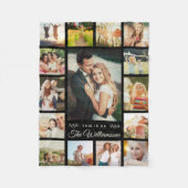 Aangepaste naam foto Collage Modern Gift Black Fleece Deken (Voorkant)