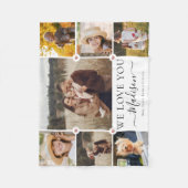 Aangepaste naam Foto Collage Modern We houden van  Fleece Deken (Voorkant)