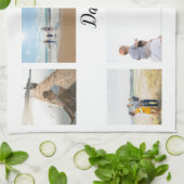 Aangepaste naam foto foto-collage theedoek (Gevouwen)