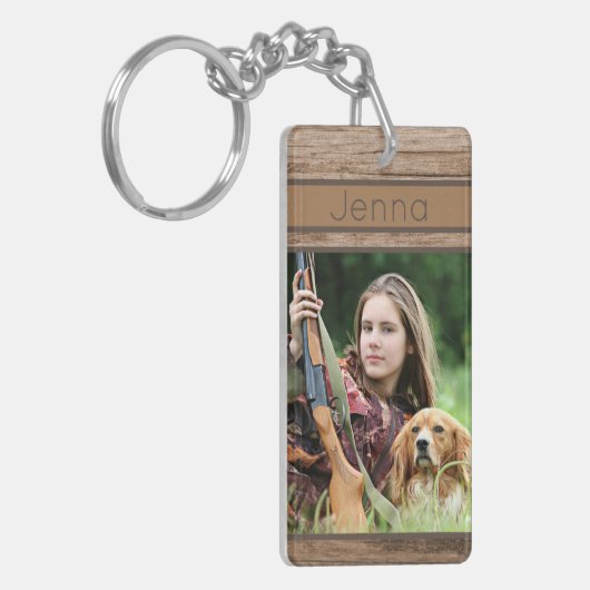 Aangepaste naam/fotoontwerp sleutelhanger (Voorkant Links)