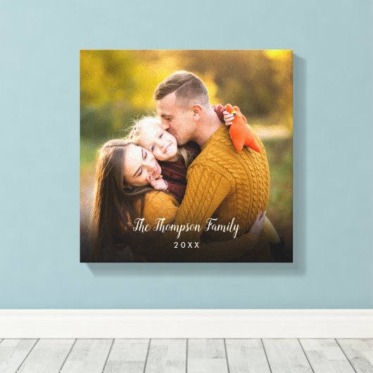 Aangepaste naam fotoscript canvas afdruk (Insitu (Houten vloer))