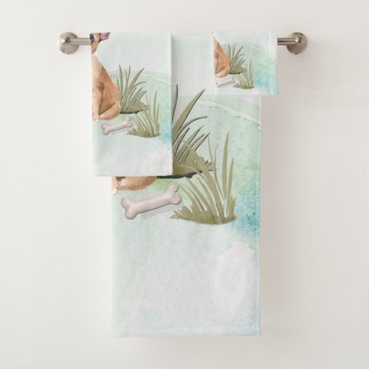 Aangepaste naam Franse Bulldog Pet Dog Bad Handdoek (Insitu)