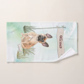 Aangepaste naam Franse Bulldog Pet Dog Bad Handdoek (Handdoek)