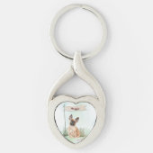 Aangepaste naam Franse Bulldog Pet Dog Sleutelhanger (Voorkant)