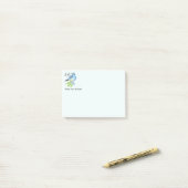 Aangepaste naam Fun Blauwborst Vogel Natuur Kunst Post-it® Notes (Op bureau)