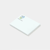 Aangepaste naam Fun Blauwborst Vogel Natuur Kunst Post-it® Notes (Schuin)