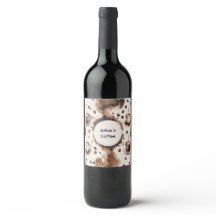 Aangepaste naam Fun Coffee Thema: Wijnlabel