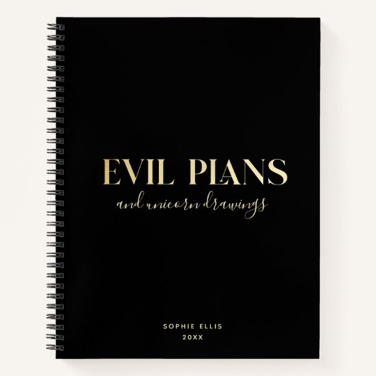 Aangepaste naam Fun Cool Chic EVIL PLANNER Planner Notitieboek (Voorkant)