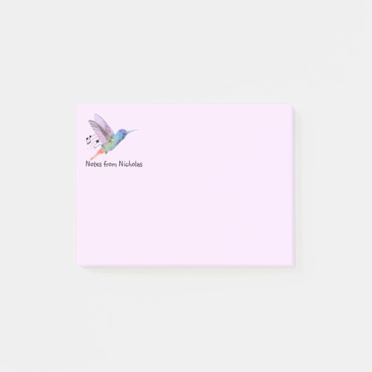 Aangepaste naam Fun Kolibrie Vogel Natuur Kunst Post-it® Notes (Voorkant)