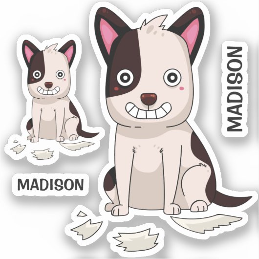 Aangepaste naam Funny Dog stickers (Voorkant)