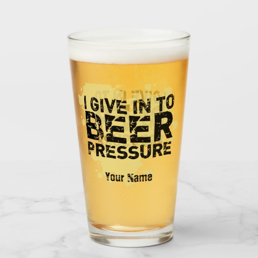 Aangepaste naam Funny Modern Pint Beer Glas (Voorkant gevuld)