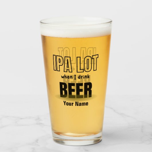 Aangepaste naam Funny Modern Pint Beer Glass Glas (Voorkant gevuld)