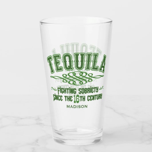 Aangepaste naam Funny TEQUILA Glas (Achterkant)