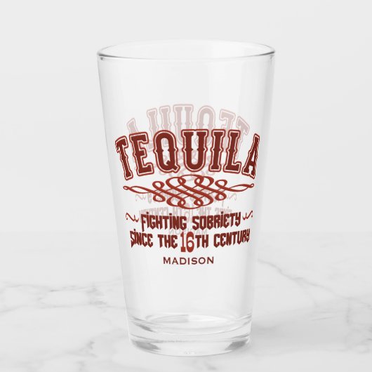 Aangepaste naam Funny TEQUILA Glass Glas (Voorkant)