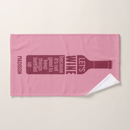 Aangepaste naam Funny Wine Quote Bad Handdoek (Handdoek)