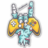 Aangepaste naam Gamer Zombie stickers (Voorkant)
