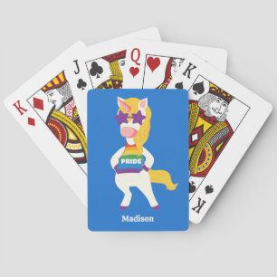 Aangepaste naam Gay Unicorn Pokerkaarten