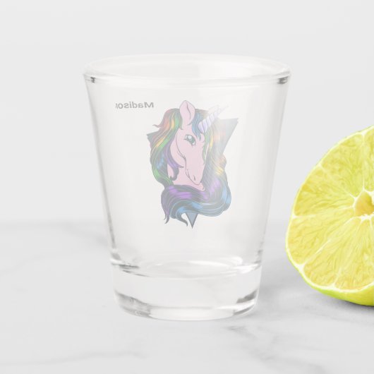 Aangepaste naam Gay Unicorn Shot Glas (Achterkant)