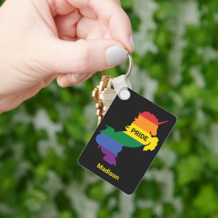 Aangepaste naam Gay Unicorn Sleutelhanger
