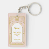 Aangepaste Naam Gebedsmat Gift, Roze Goud Islamiti Sleutelhanger (achterkant)