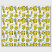 Aangepaste Naam Geel Bakkerij Patroon Cadeaupapier (Vlak)