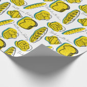 Aangepaste Naam Geel Bakkerij Patroon Cadeaupapier (Hoek)