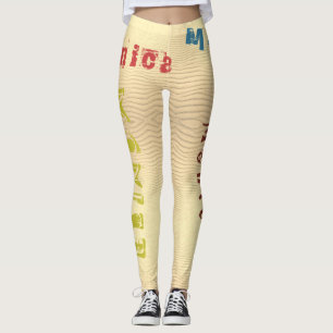 Aangepaste Naam Geel Woestijnzand Leggings