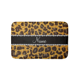 Aangepaste naam gele glittersplaat badmat