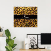 Aangepaste naam gele glittersplaat poster (Thuiskantoor)