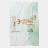 Aangepaste naam gele labdoosje theedoek (Verticaal)