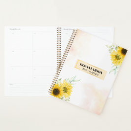 Aangepaste naam Gele Zonnebloem 2023 Planner