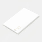 Aangepaste naam Geometric Gold Letter F Monogram Post-it® Notes (Schuin)